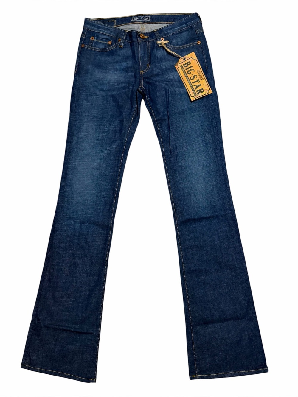 Big Star Vintage Y2K Dark Wash Low Rise Bootcut Jeans NWT Denim Size 27
